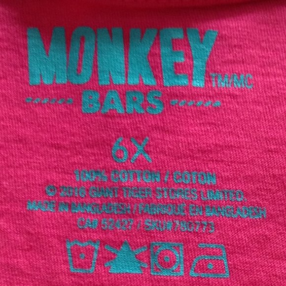 Monkey Bars Girls' T-shirt "Love", Sz 6X - Picture 4 of 4